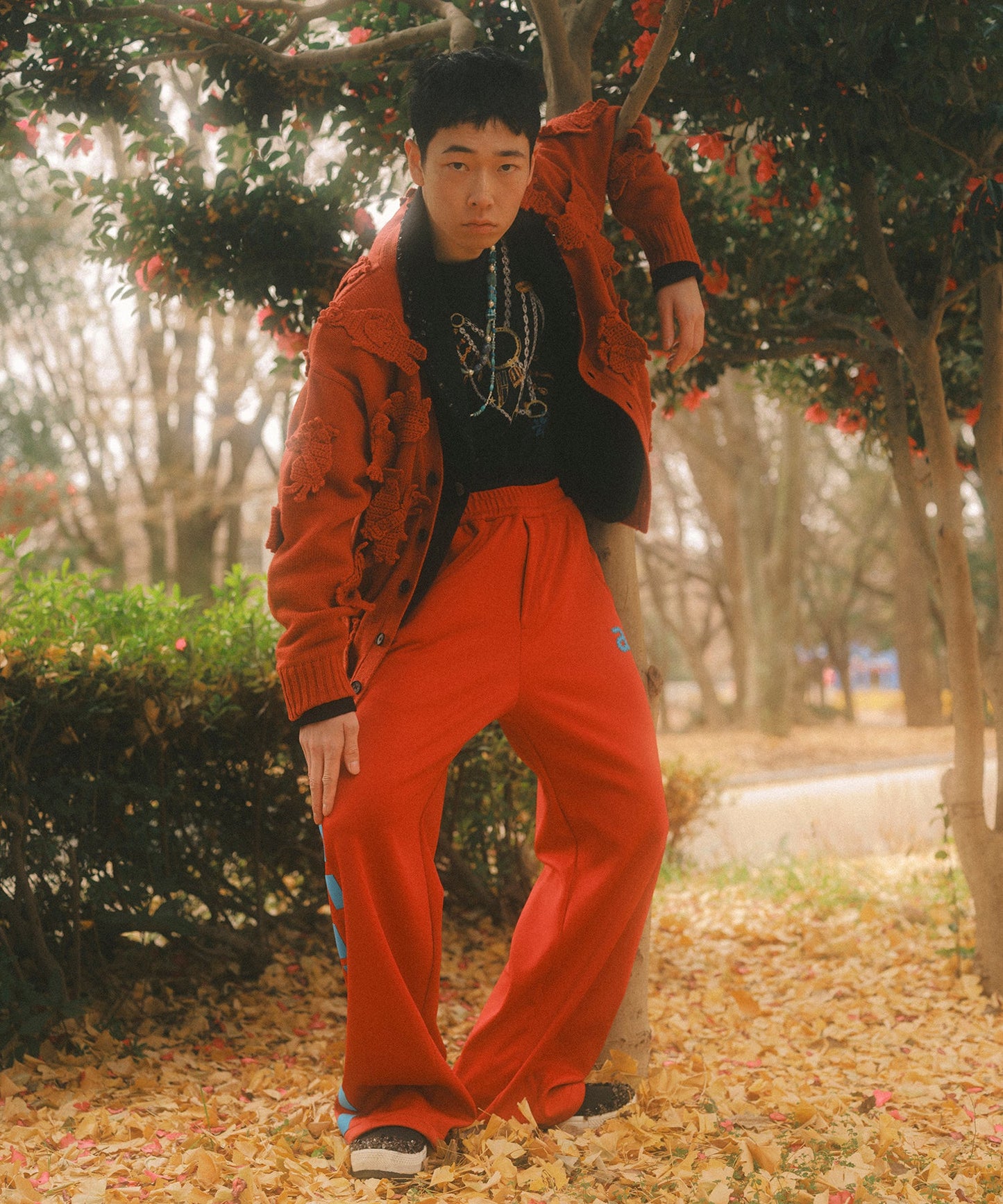 WIDE STITCH TRACK PANTS